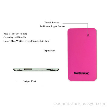 4000mAh Stainless Steel Shell Powerbanks for Mobile Phone